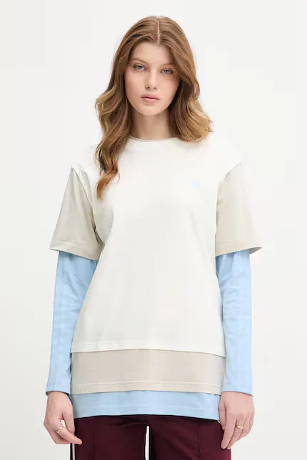 Лонгслив с эффектом многослойности Adidas Originals, бежевый