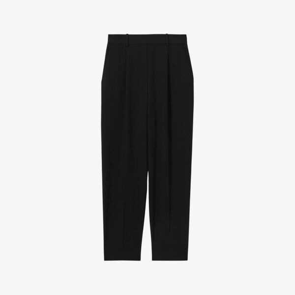 

Тканые брюки Eden с завышенной талией и складками спереди Reiss, черный