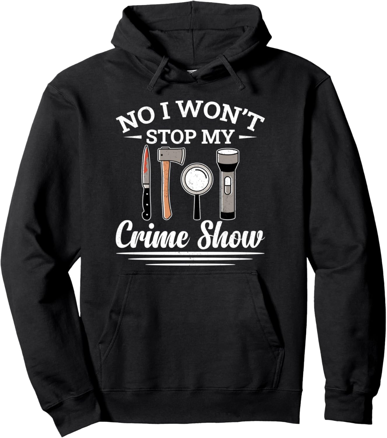 

Забавная толстовка для любителей криминальных сериалов и драм True Crime Fan Murder Mystery Designs, черный