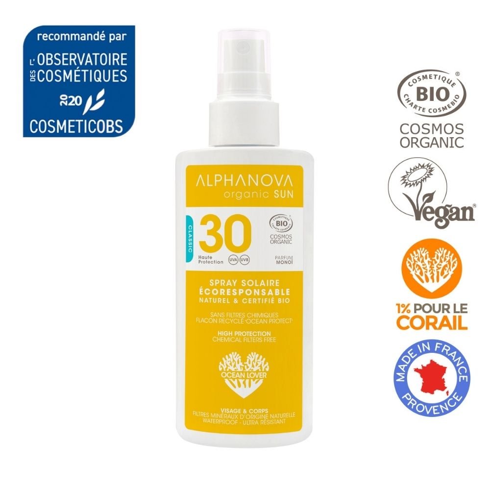 

Alphanova, Sun, детский солнцезащитный спрей для всех типов кожи, SPF 30, 125 мл