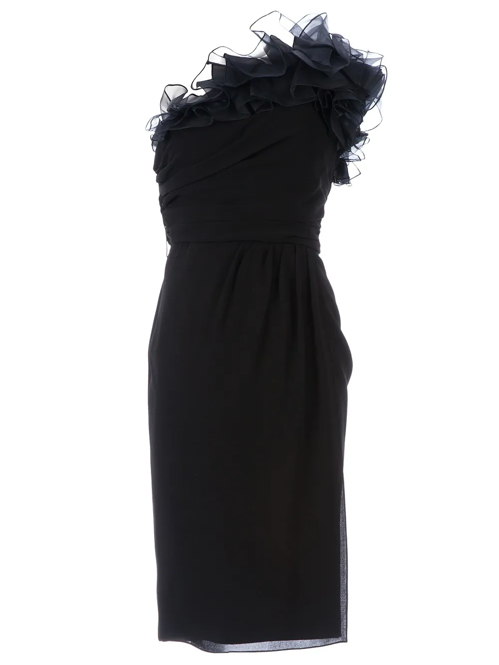

Платье на одно плечо с оборками Giambattista Valli, черный