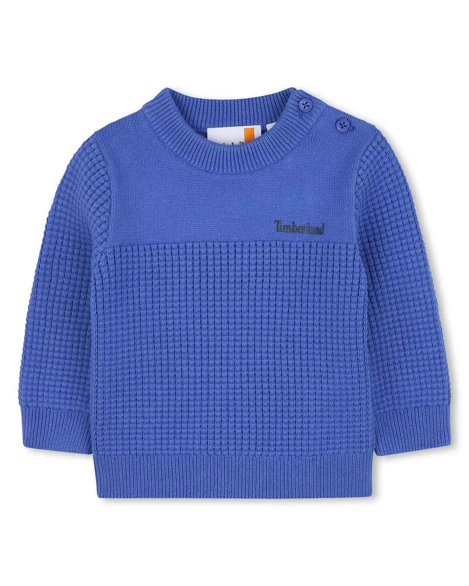 

Детский хлопковый джемпер для мальчика Timberland, синий