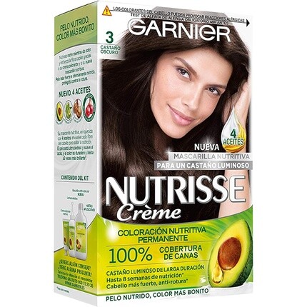 

Перманентная краска для волос Nutrisse Crёme 4 Темно-коричневая, Garnier