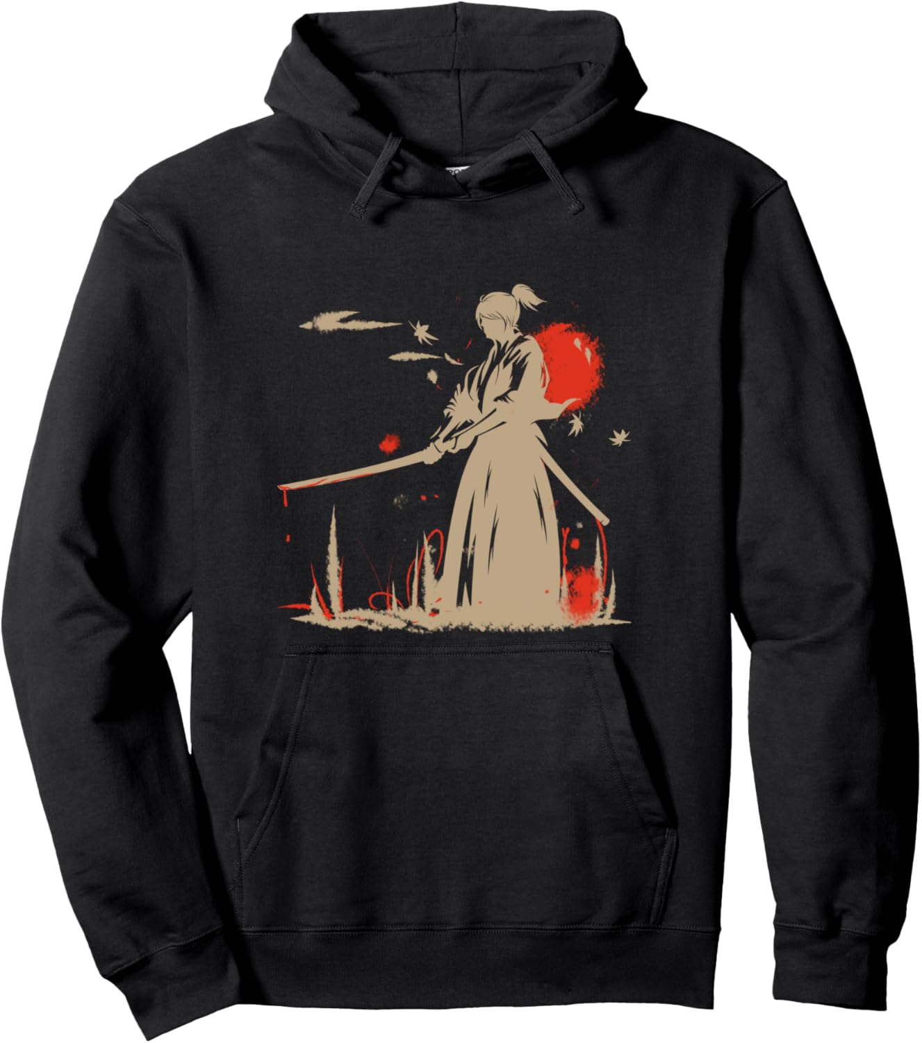 

Винтажная толстовка с изображением самурая-японского воина Samurai Bushido Japan Japanese Art, черный