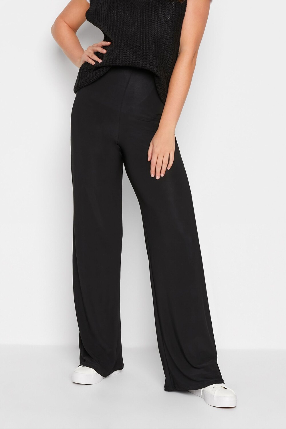 

Широкие брюки палаццо стрейч Long Tall Sally, черный
