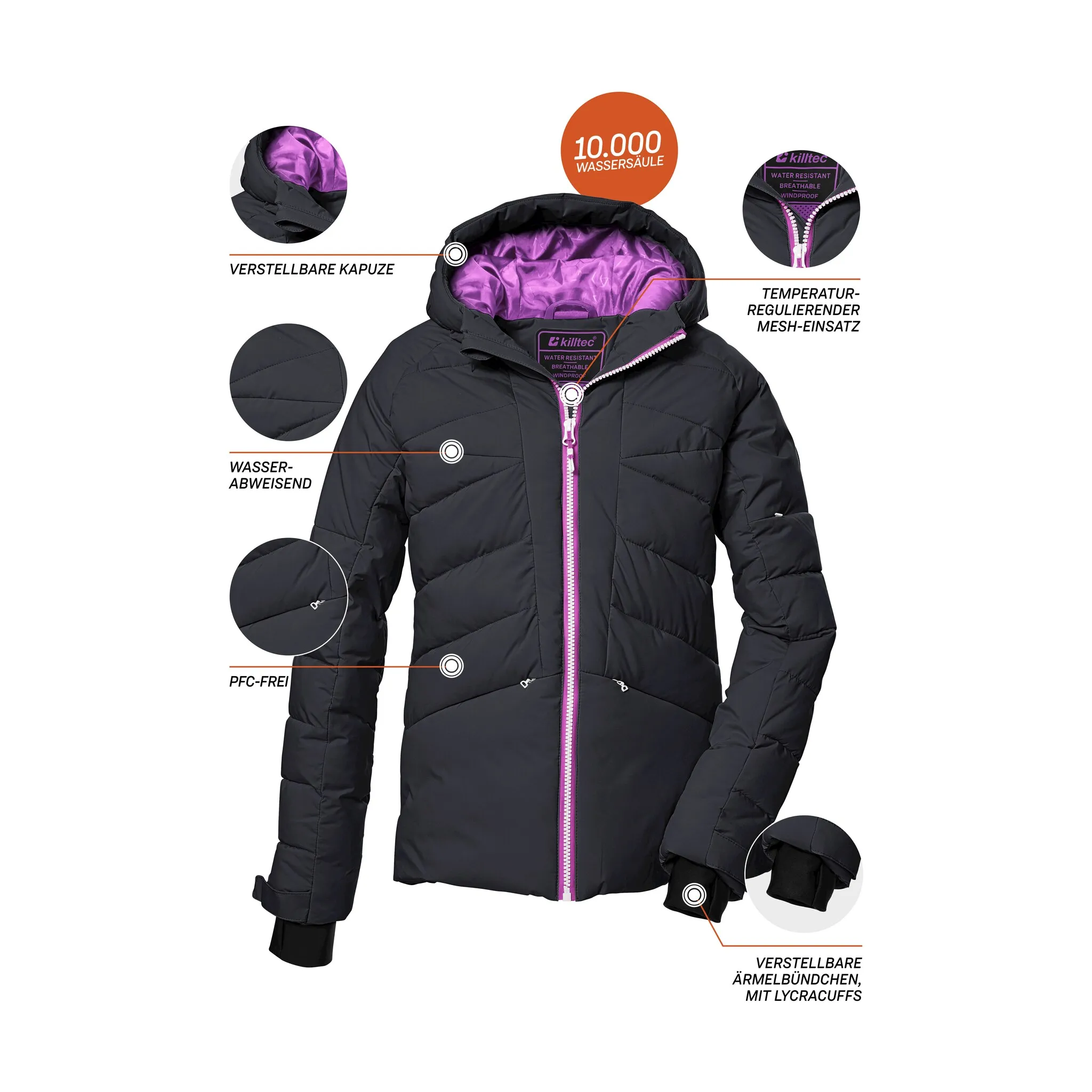 

Лыжная куртка Killtec "KSW 116 GRLS SKI QLTD JCKT", черный