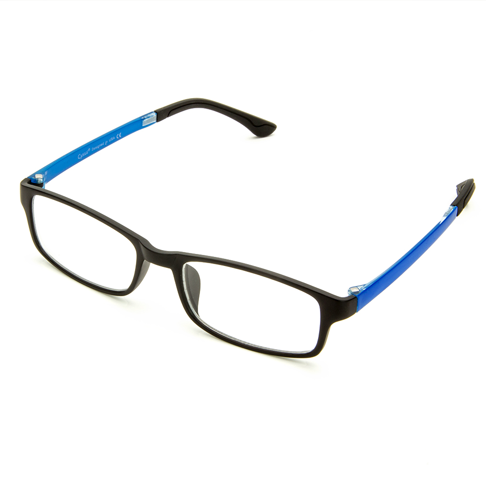 

CYXUS Квадратные очки в оправе TR90 из нержавеющей стали унисекс, Black frame + outer blue leg T61