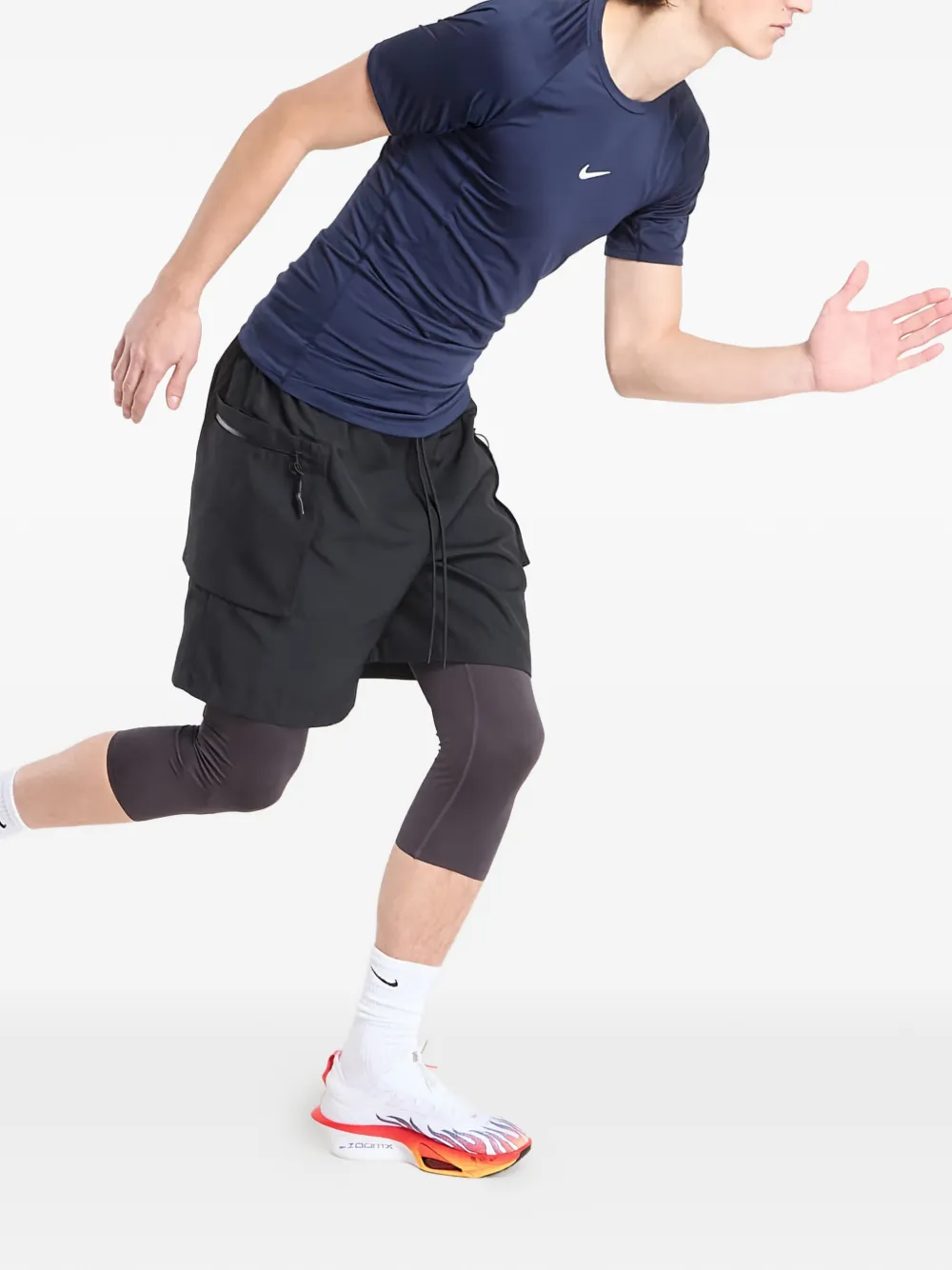 Футболка для активного отдыха с короткими рукавами и логотипом Nike, синий — фото 2