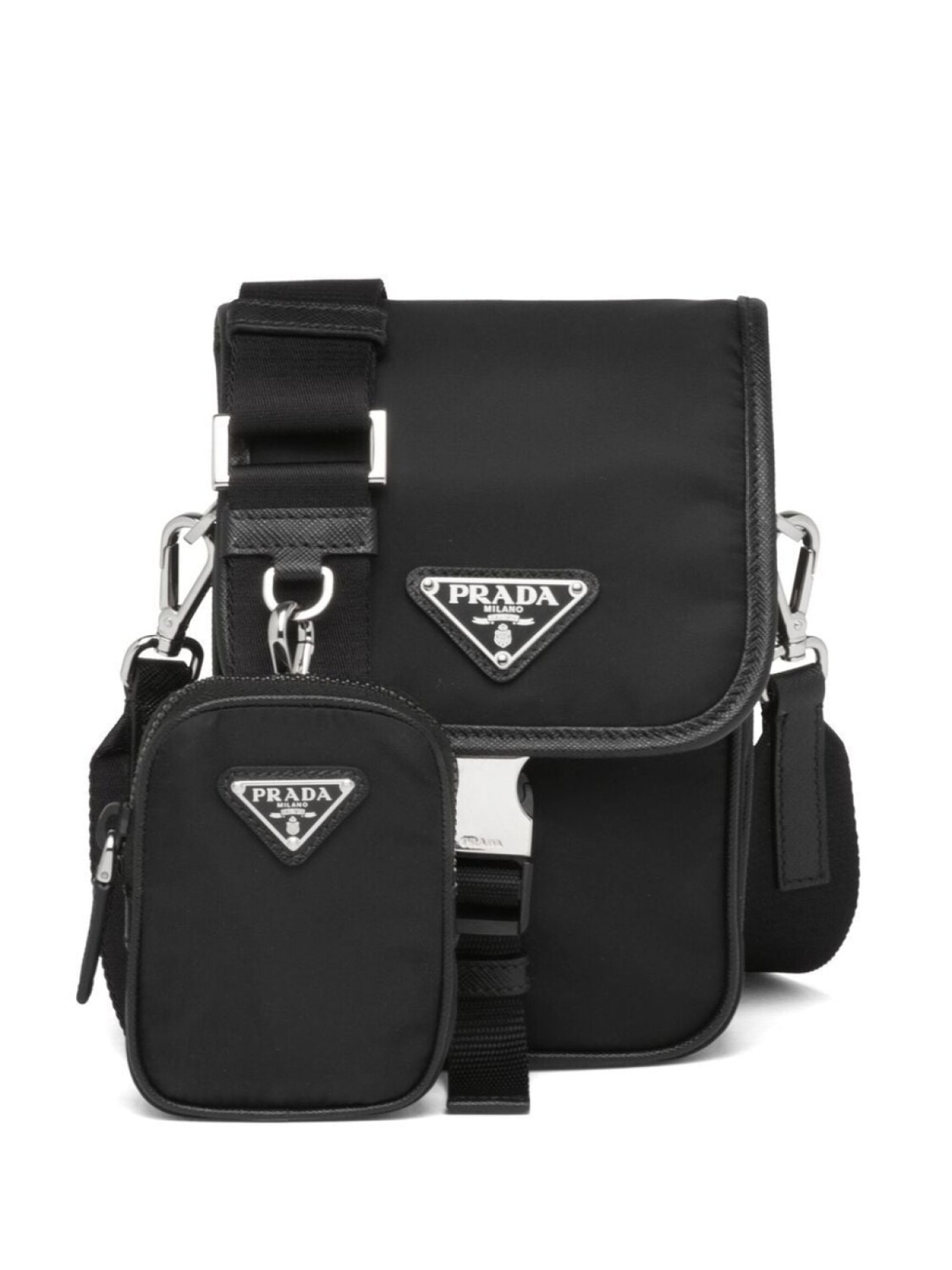 

Prada сумка на плечо Re-Nylon с логотипом, черный