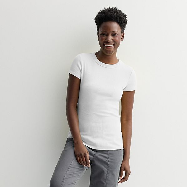 

Футболка с коротким рукавом Petite rib crewneck Sonoma Goods For Life, Vital White, Белый, Футболка с коротким рукавом Petite rib crewneck Sonoma Goods For Life, Vital White