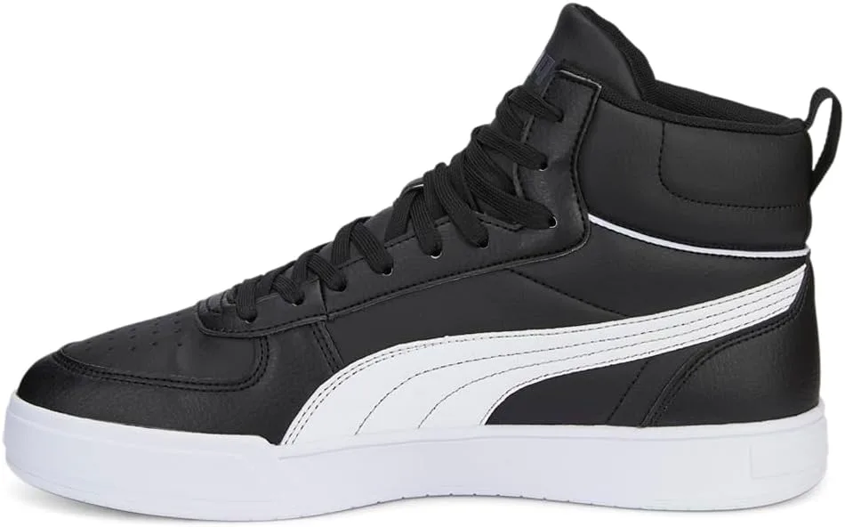 Кроссовки PUMA Caven Mid Leather, белый/черный/золотой — фото 3