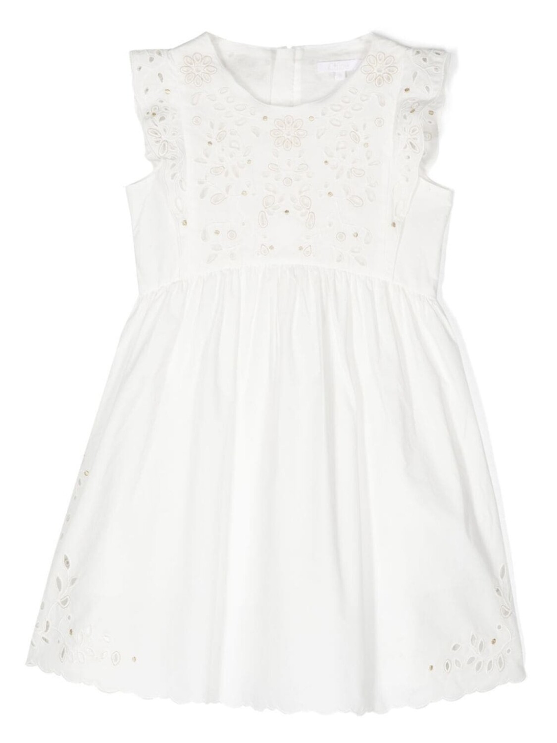 

Chloé Kids платье с вышивкой, белый