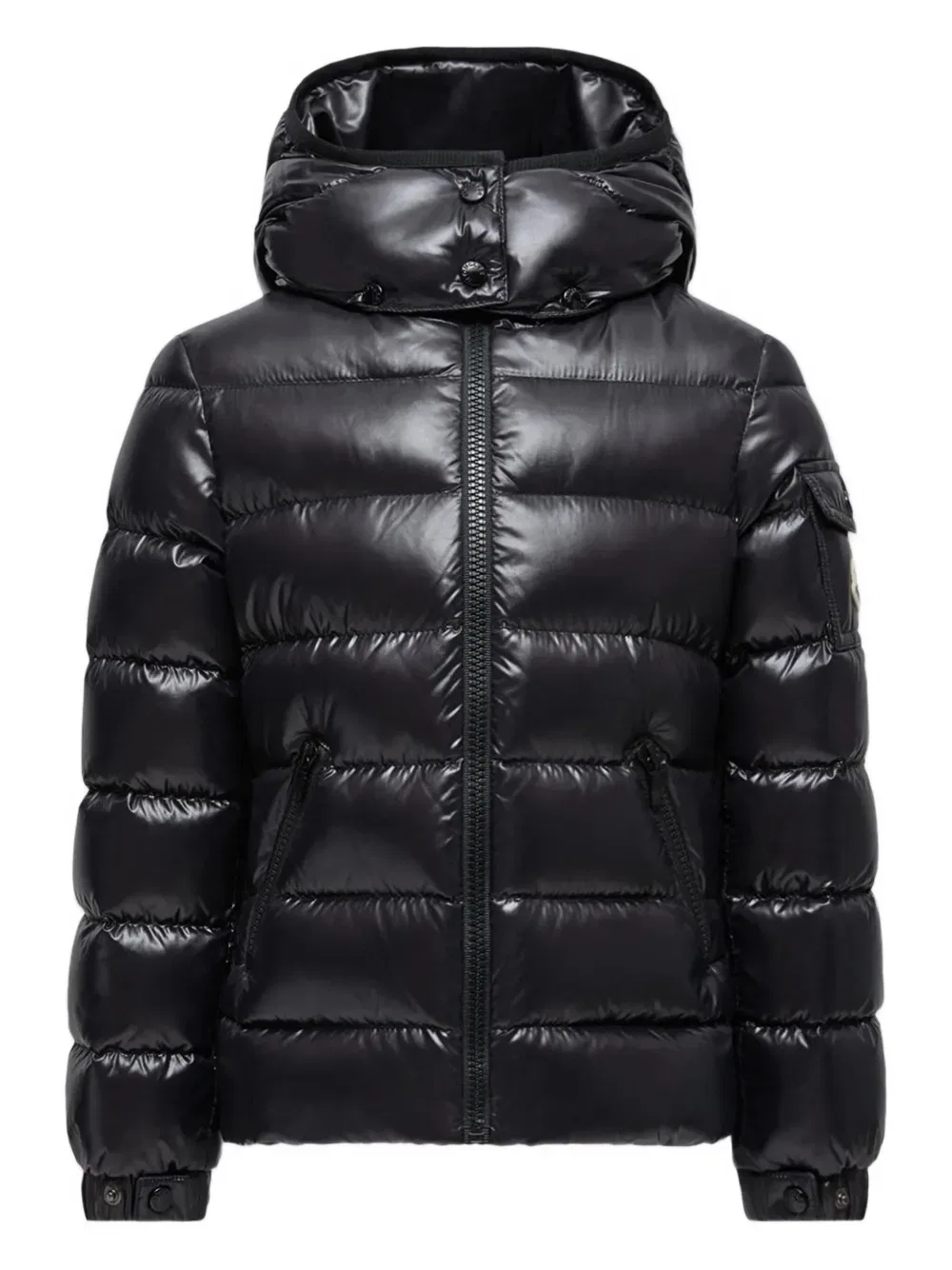 Стеганая куртка с капюшоном Moncler Enfant, черный