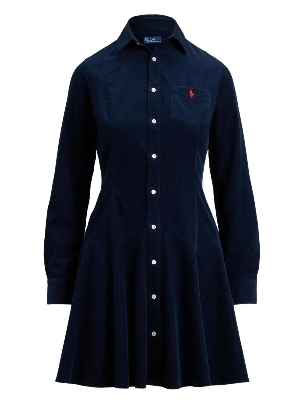 

Вельветовое платье-рубашка мини POLO RALPH LAUREN, синий