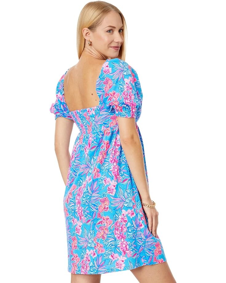 

Платье Lilly Pulitzer Delaney Short Sleeve Dress, цвет Cumulus Blue Orchid Oasis