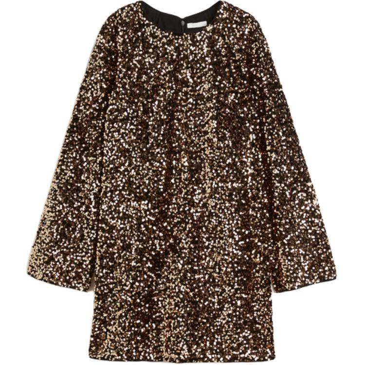 

Женское платье с длинными рукавами, бронзовое H&M, Bronze