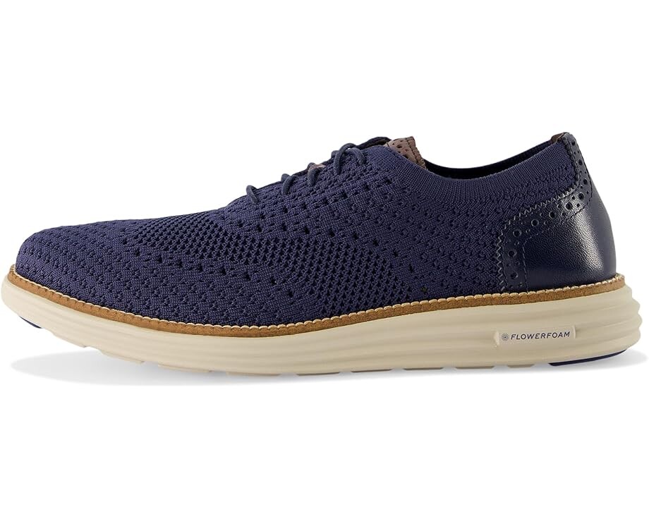 Оксфорды Cole Haan Original Grand Remastered Stitchlite Oxford, цвет Marine Blue/Dark Chocolate/Silver Lining — фото 4