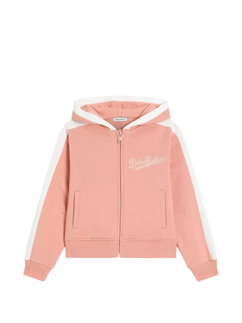 

Толстовка на молнии с капюшоном Dolce & Gabbana Kids, розовый