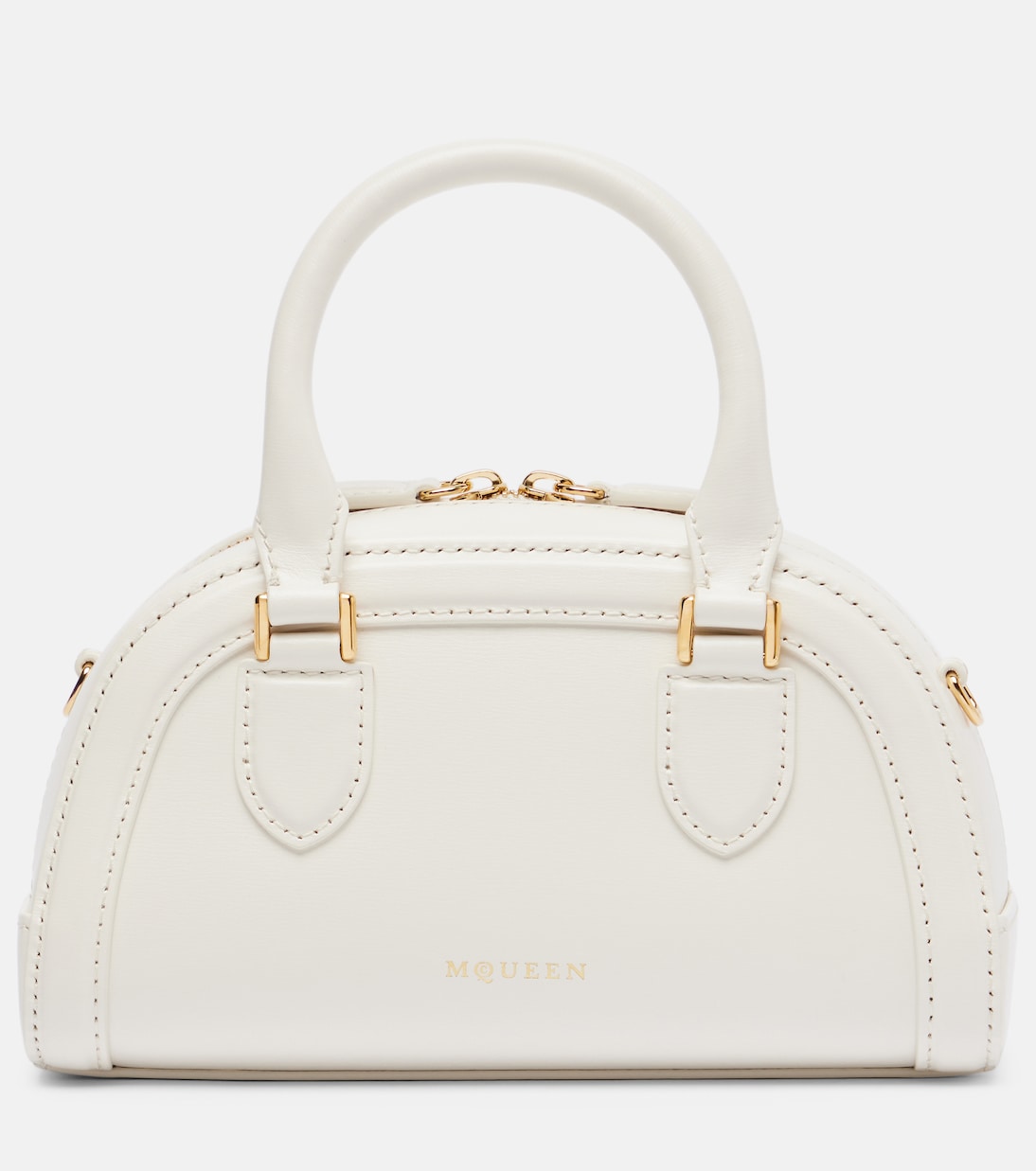 

Birdee Мини кожаная сумка-тоут McQueen, Ivory/Gold