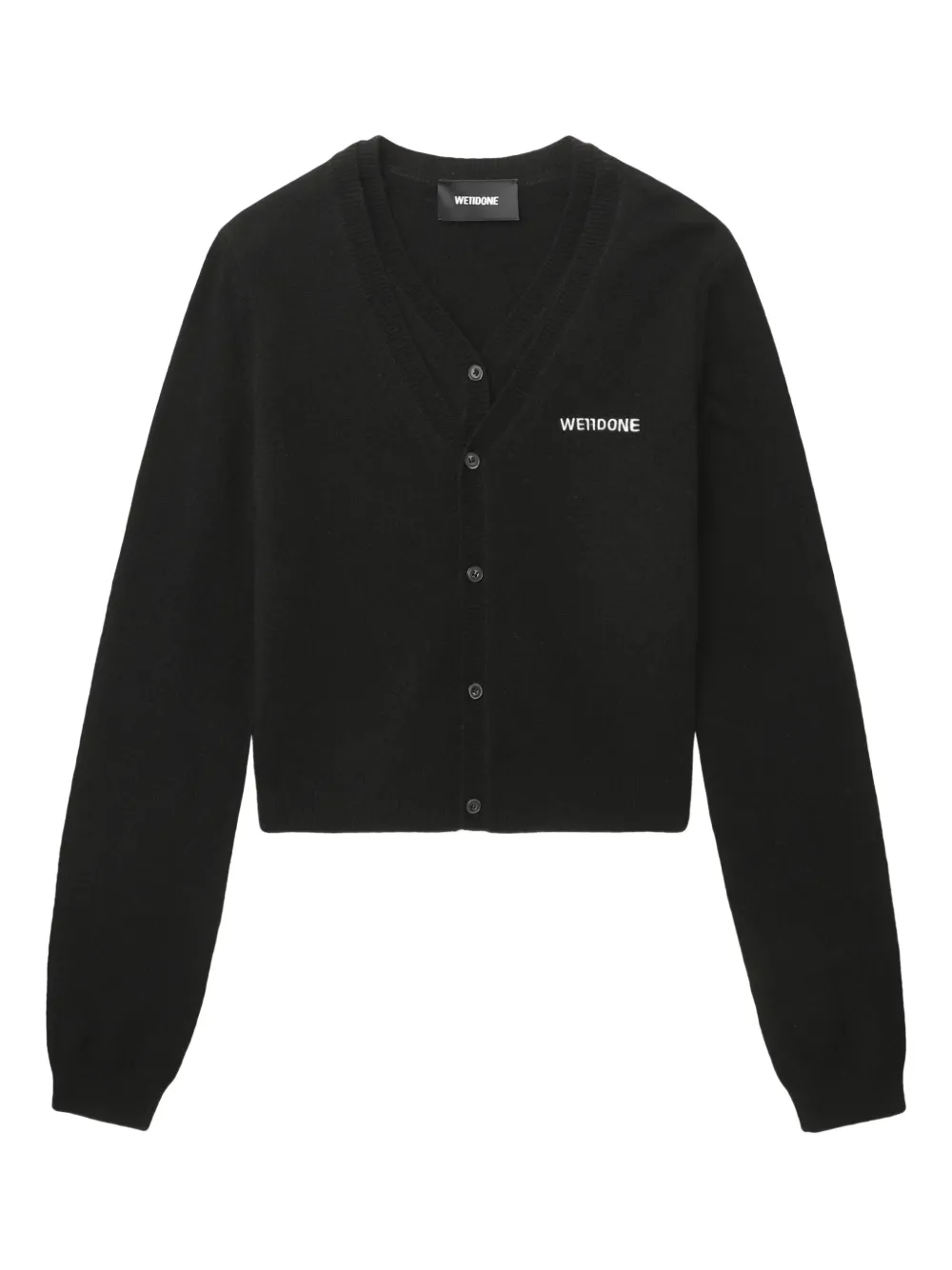 

Кардиган с V-образным вырезом и вышивкой We11done, черный