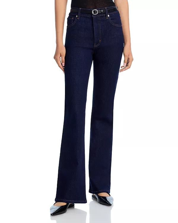 

Джинсы-Клеш с высокой талией и расклешенными штанинами в обновленном цвете. Frame, синий