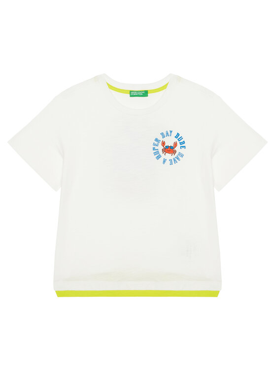 

Футболка обычного кроя 3SLUG10JF United Colors Of Benetton, экрю