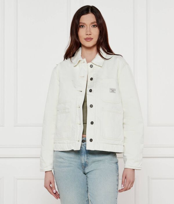 

Куртка женская Guess Jeans Chore джинсовая классического кроя, белый