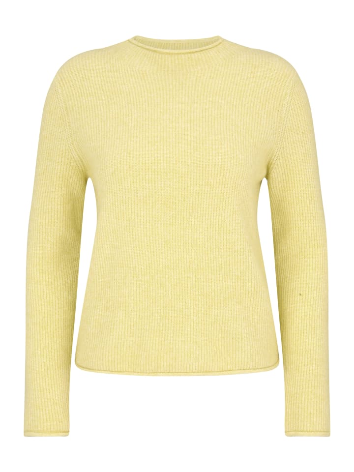 

Вязаный свитер с воротником-стойкой в приглушенном салатовом цвете CARTOON