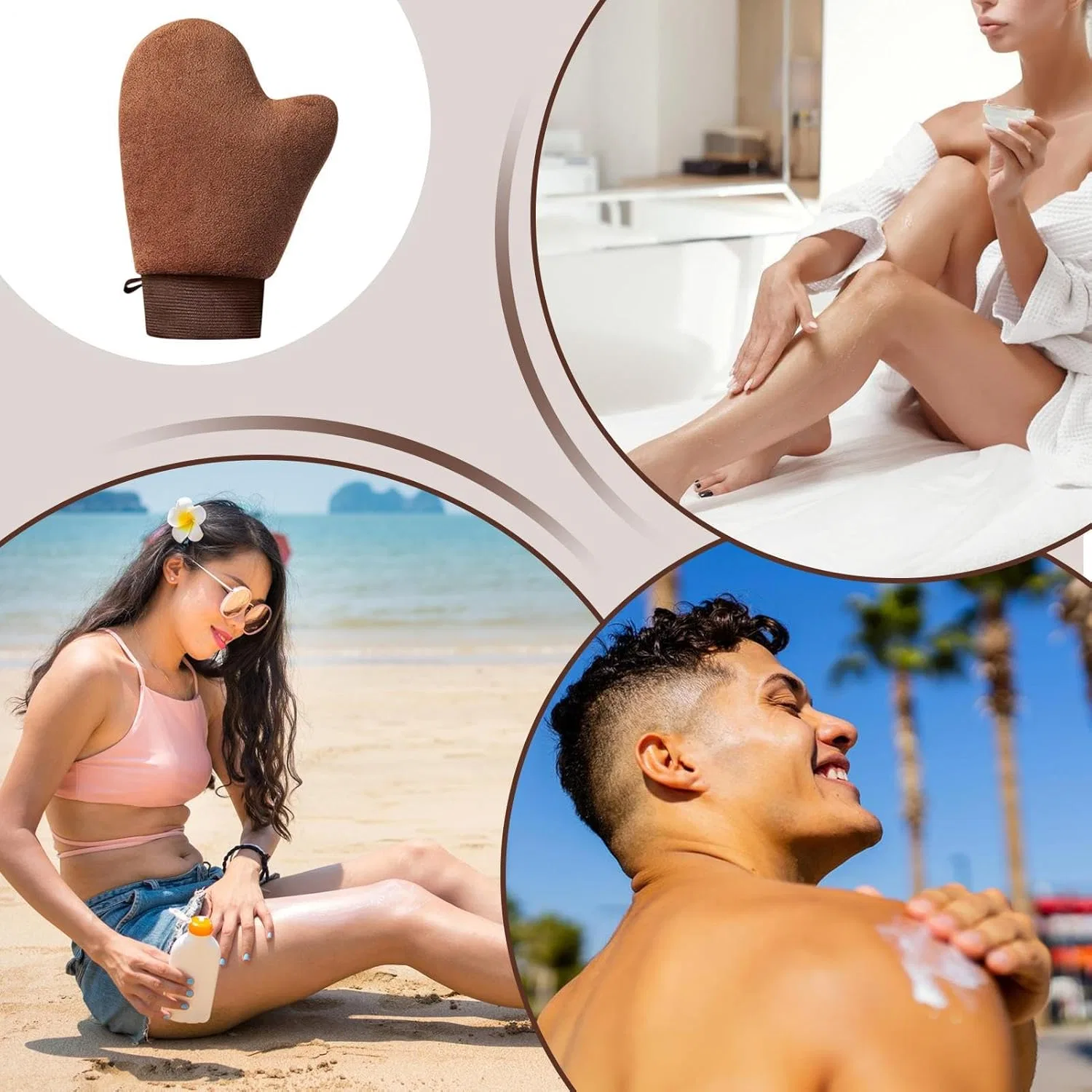 Перчатка для автозагара Tanning Glove Mitt бежевая — фото 4