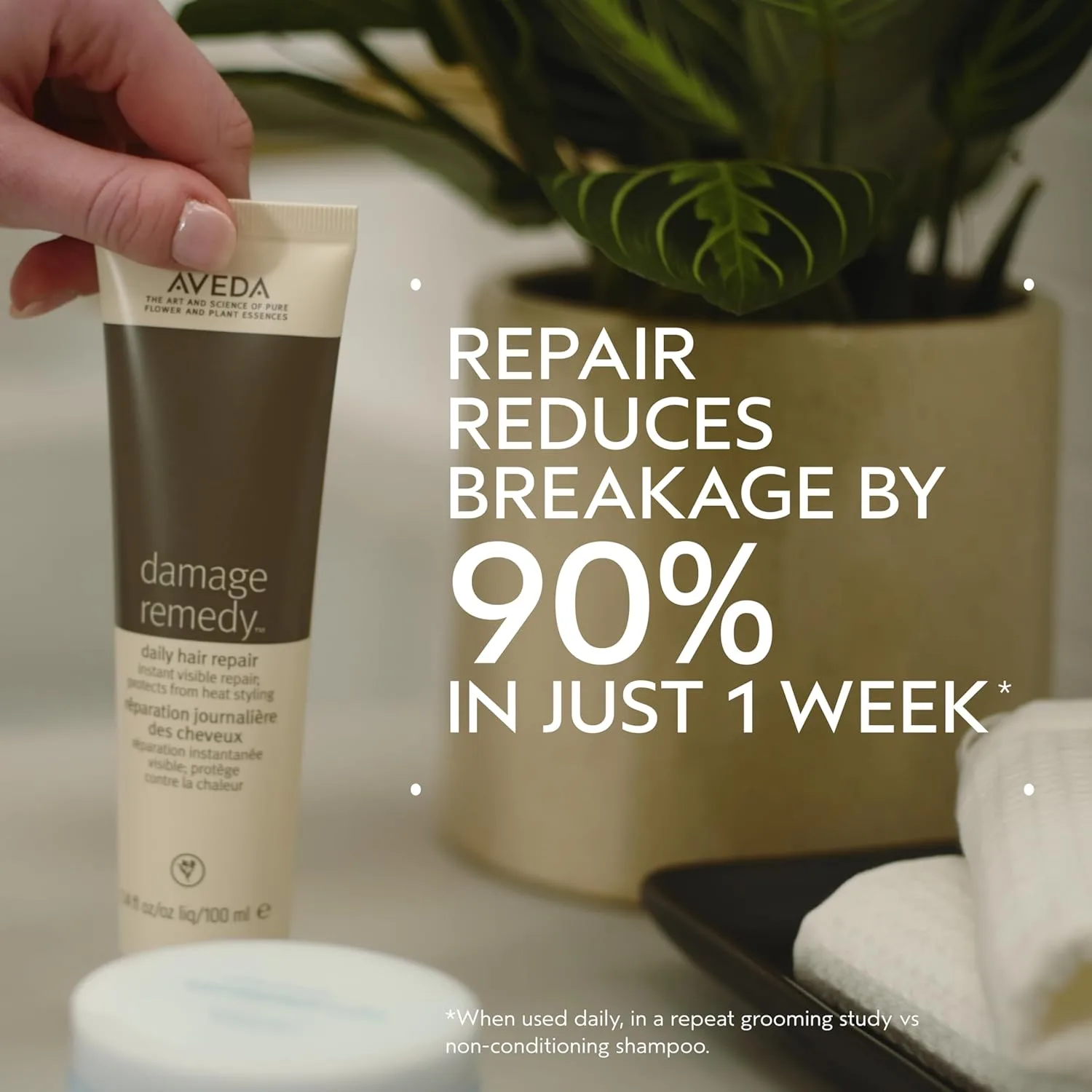 Aveda Damage Remedy Daily Hair Repair | Несмываемый уход для поврежденных волос | Распутывает, восстанавливает секущиеся кончики | Термозащита | 98% натуральных ингредиентов*, 100 мл — фото 2