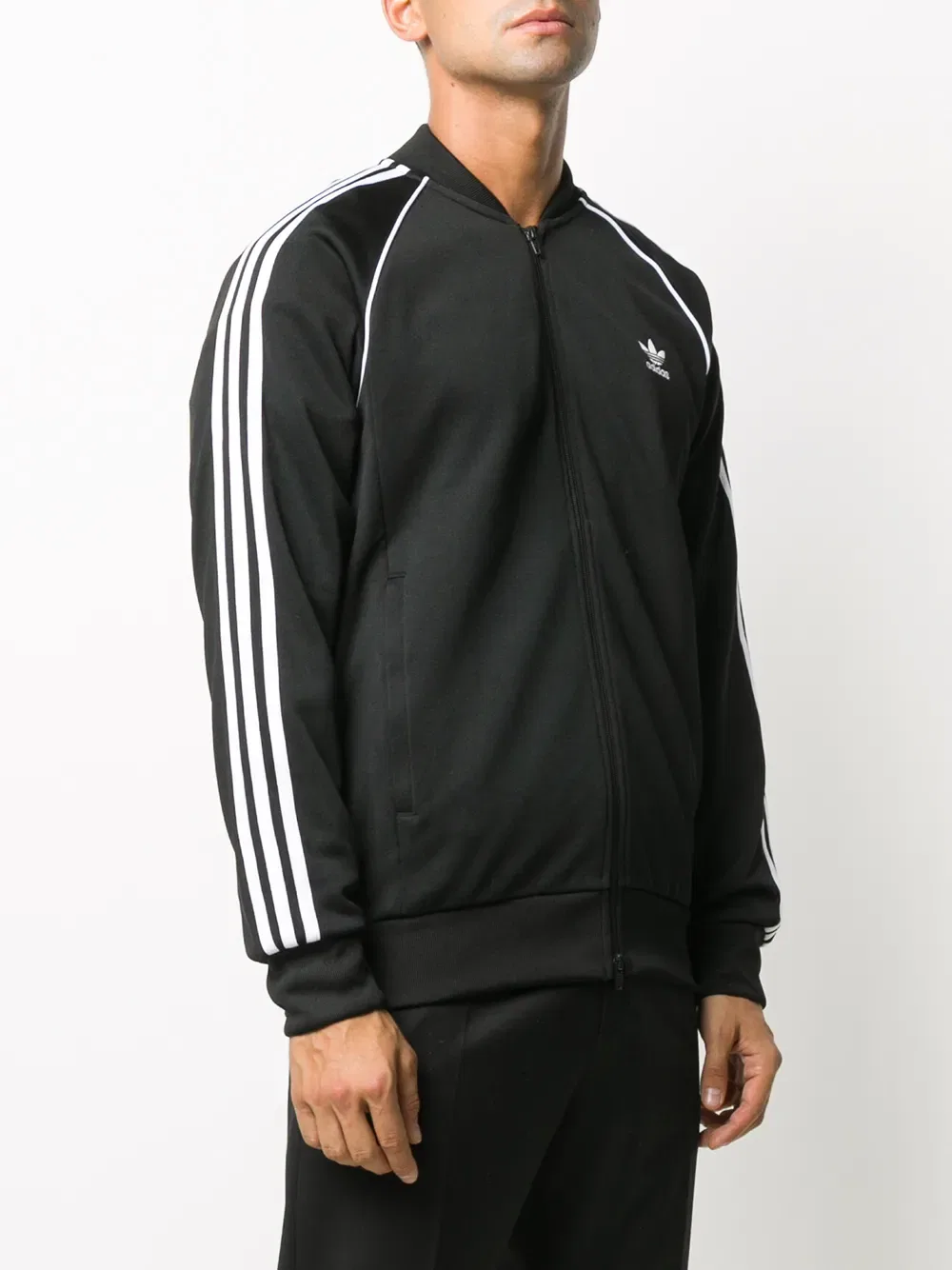Спортивная куртка с полосатой отделкой Adidas, черный — фото 3
