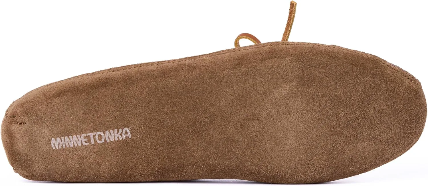 Мужские флисовые тапочки с двумя подошвами Minnetonka, коричневый — фото 3