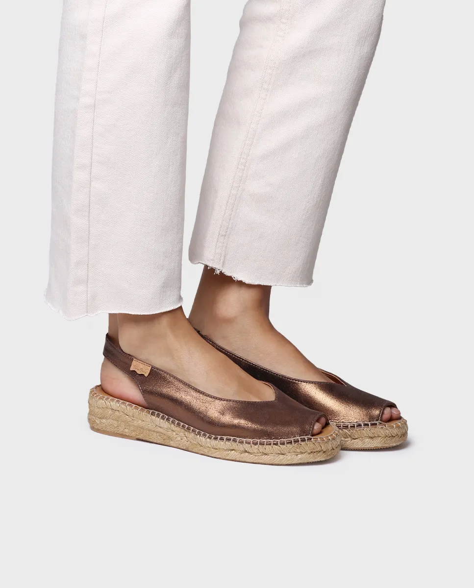 Женские кожаные эспадрильи на плоской подошве Toni Pons, коричневый — фото 2
