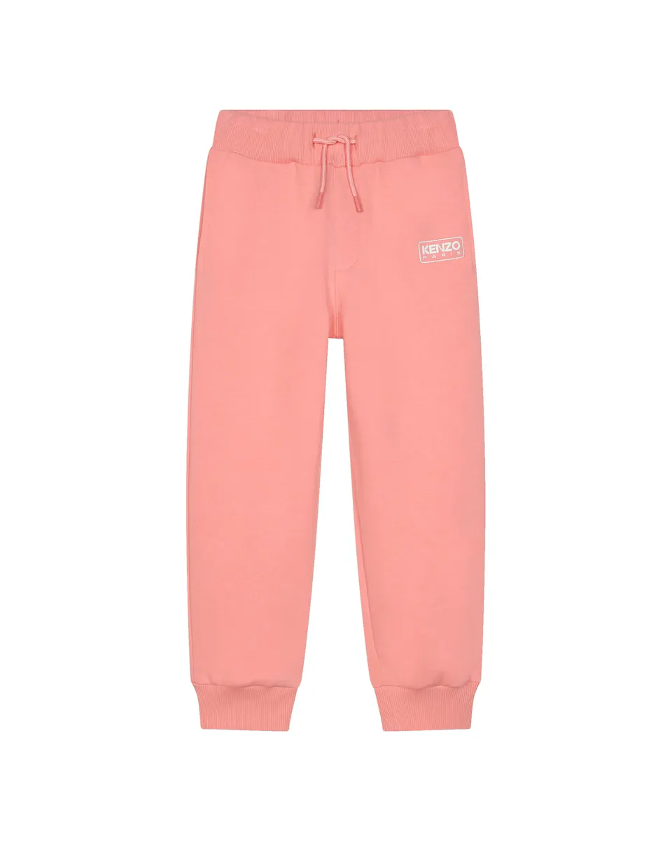 

Спортивные брюки из 100% хлопка с кулиской Kenzo Kids, розовый