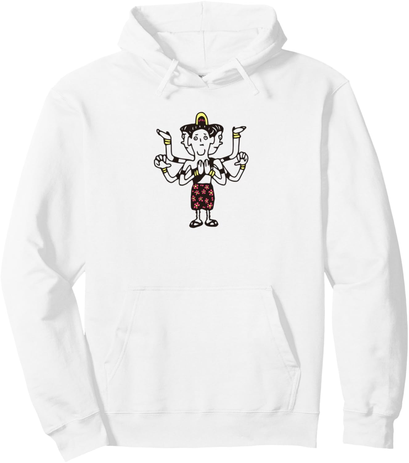 

Худи в японском стиле с изображением статуи Будды в стиле Асура (свободный стиль) Yuru Style Japan, белый