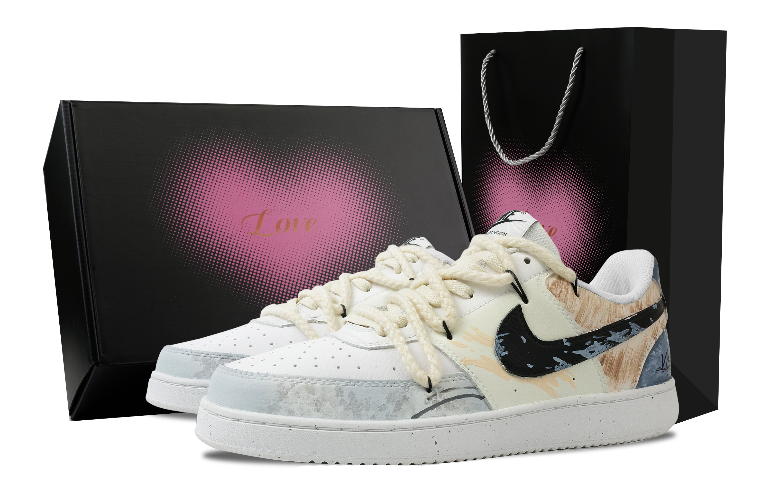 

Nike Кроссовки для скейтбординга Court Vision 1 Low Top, мужские, желтые, белые