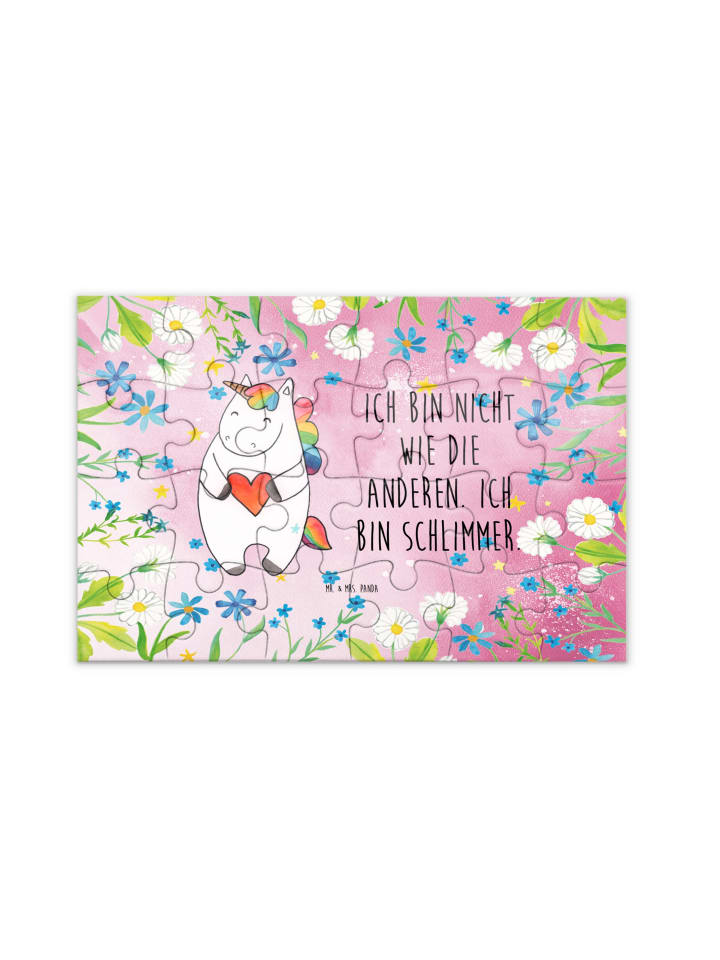 

Mr. & Mrs. Panda Головоломка «Единорог в форме сердца» с надписью, пастельно-красного цвета