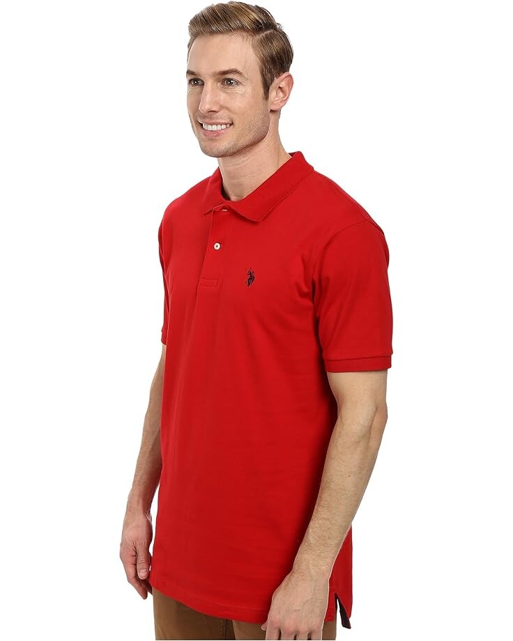 

Поло U.S. POLO ASSN. Solid Interlock Polo, цвет Engine Red