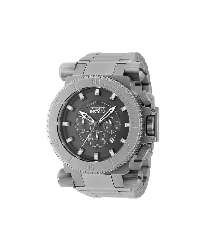 

Мужские часы 48221 Coalition Forces Quartz Chronograph с черным циферблатом Invicta, серебряный