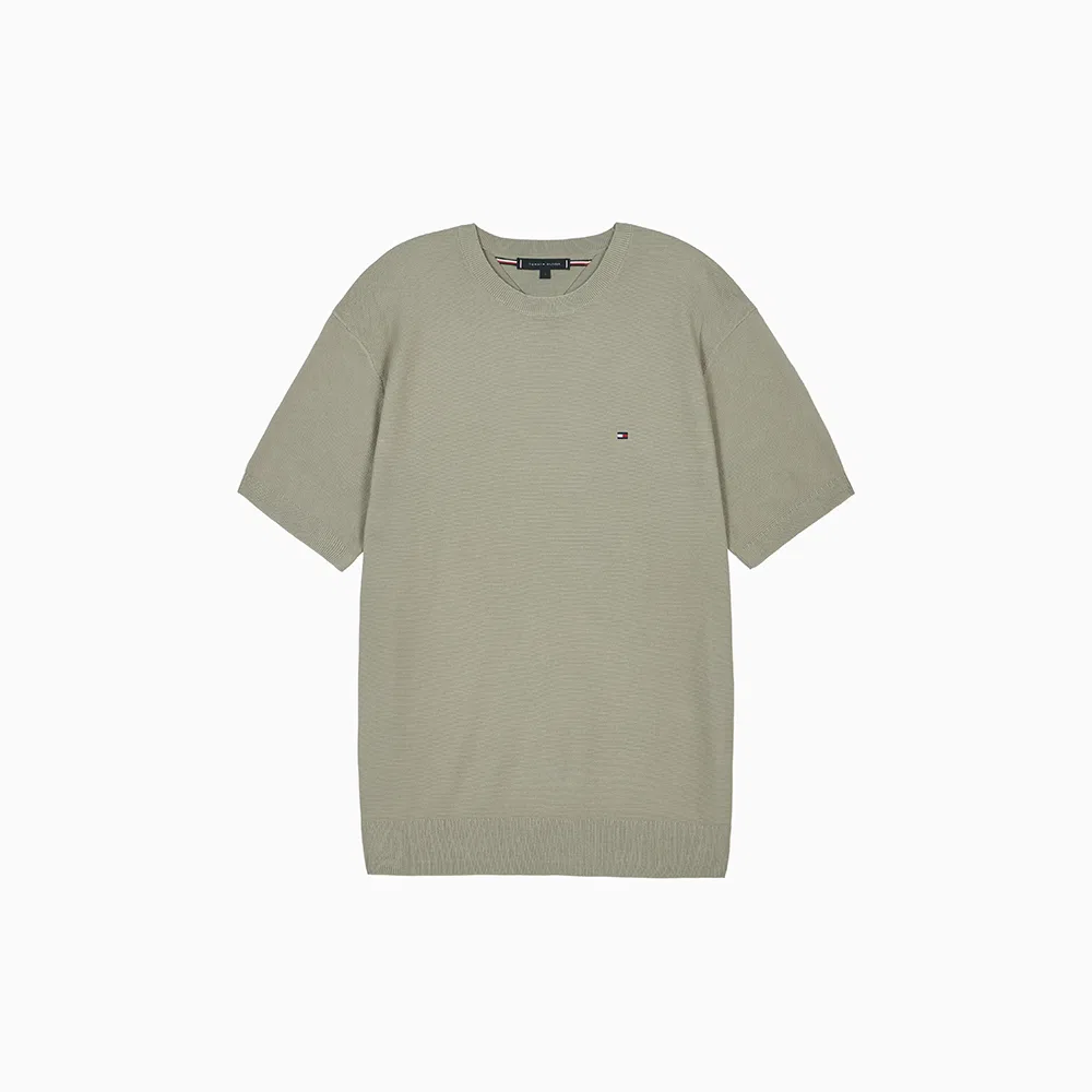 Мужской пуловер с круглой горловиной Cool Touch Structure, бежевый, от Tommy Hilfiger — фото 2
