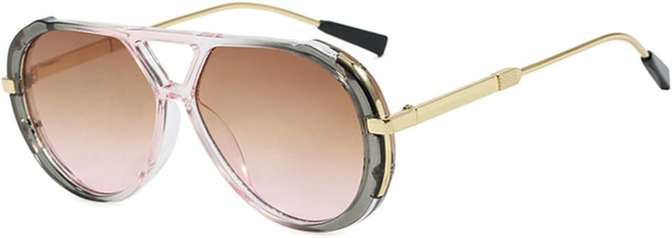 

Солнцезащитные очки UV400 с двойной перемычкой, овальной металлической оправой и градиентным покрытием, подходят для женщин и мужчин, для бега и занятий спортом на открытом воздухе UYPTK, Tea Pink