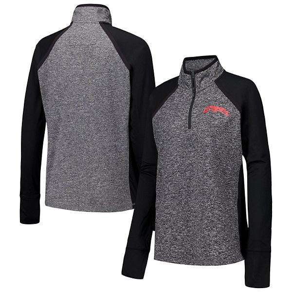 

Женская черная/серый хизер куртка washington state cougars finalist raglan quarter-zip Camp David