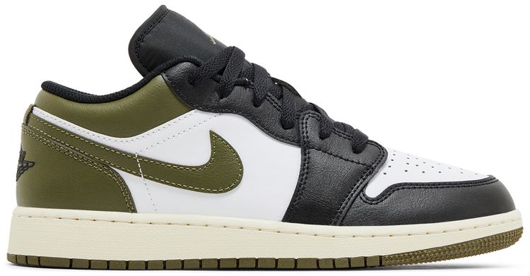 

Кроссовки Air Jordan 1 Low GS 'Black Toe Medium Olive', зеленый