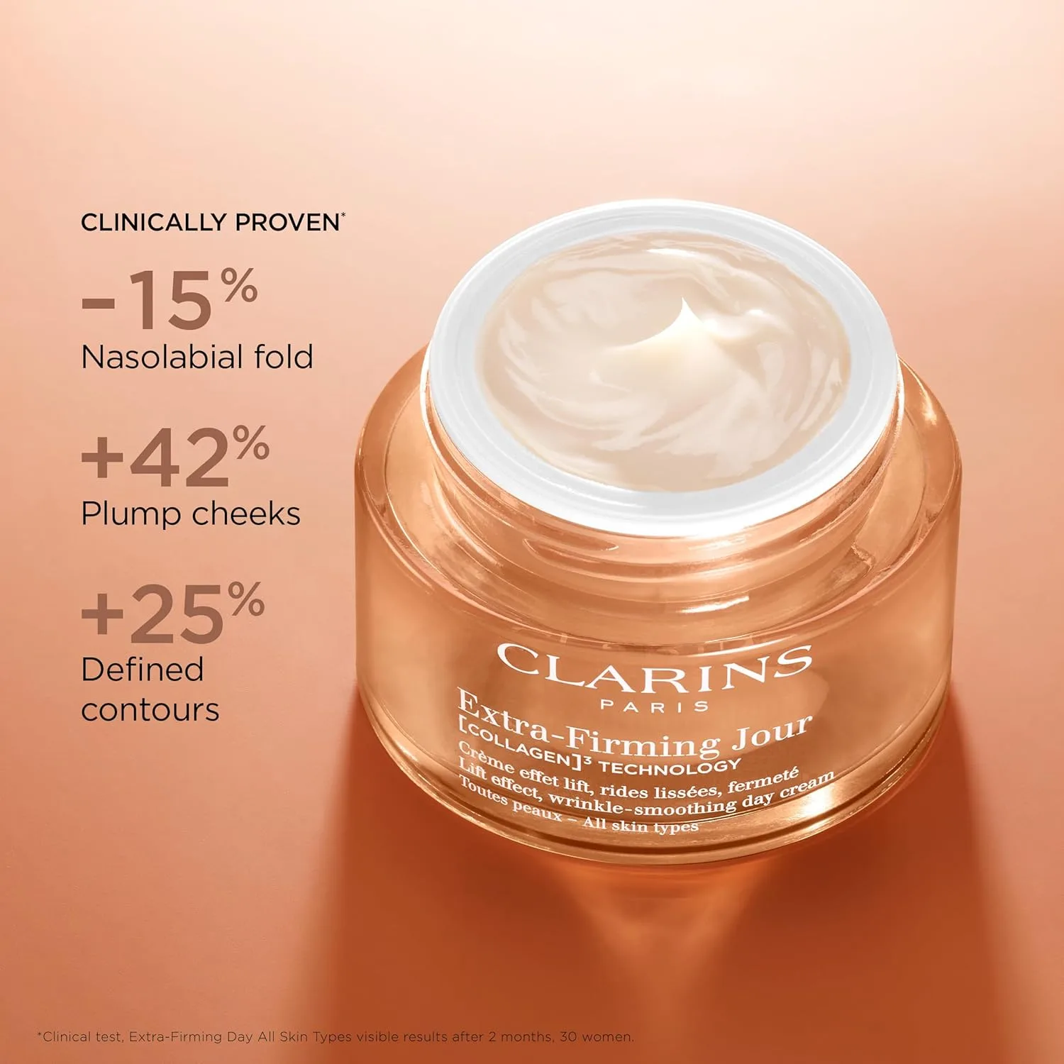 Крем для лица Clarins — Новый дневной увлажняющий Extra-Firming | Укрепляющий антивозрастной | Содержит, 40 мл — фото 2
