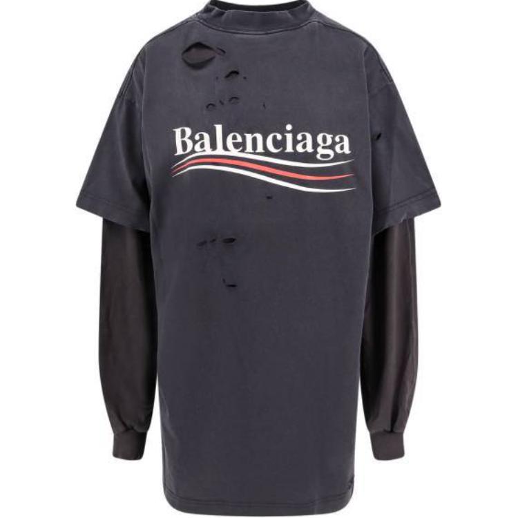 Balenciaga Футболка с длинным рукавом Destroyed Layered — фото 3