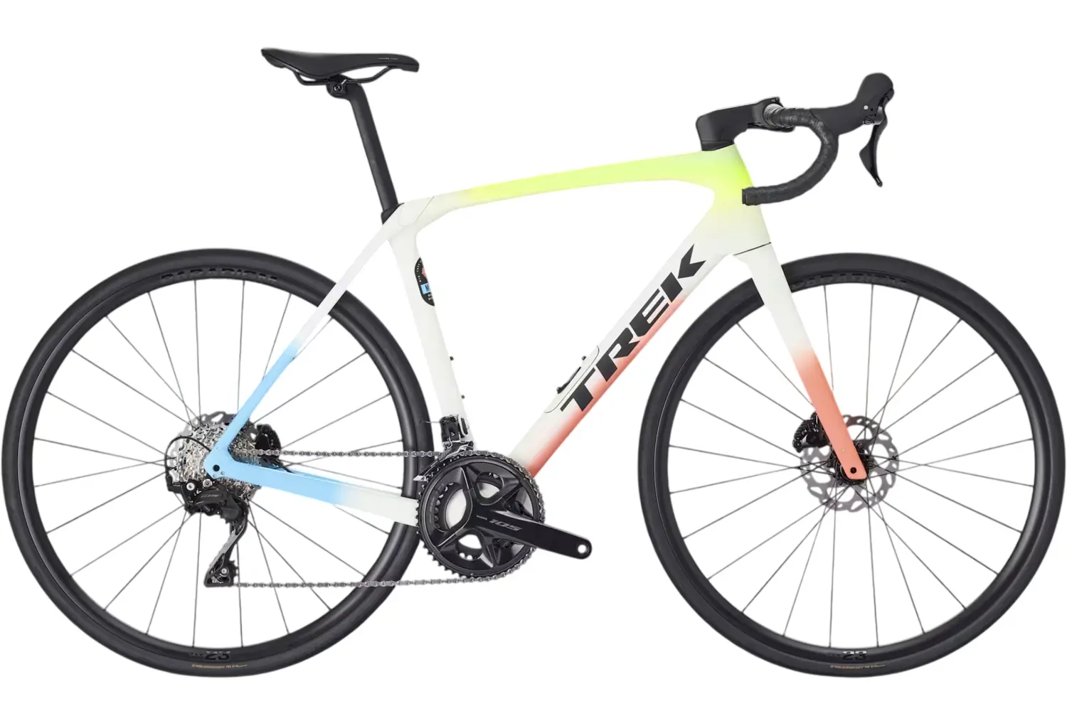 

Шоссейный велосипед Trek Domane sl 5 gen 4 - 28 дюймов - diamant - 2026, weiß | era white/glowstick/coral fade