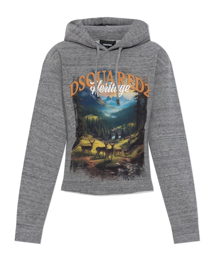 

Толстовка с принтом Dsquared2, серый