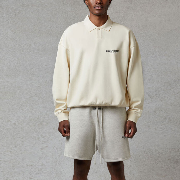 FW20 Рубашка унисекс кремового цвета Fear Of God Essentials, кремовый — фото 2