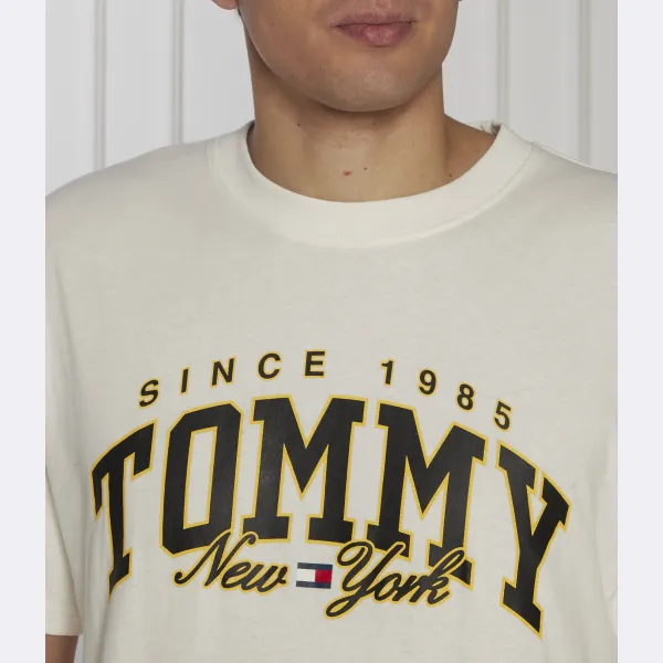 Роскошная университетская футболка свободного кроя Tommy Hilfiger, белый — фото 3