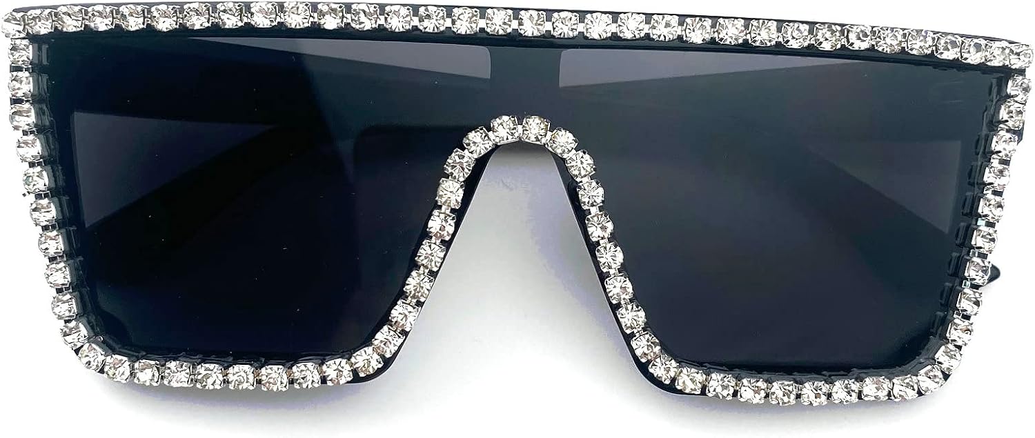 

Крупные квадратные солнцезащитные очки с кристаллами для женщин, 2023 год, роскошные бриллиантовые солнцезащитные очки, модные солнцезащитные очки для женщин, защита от УФ-излучения UV400 mincl, Black